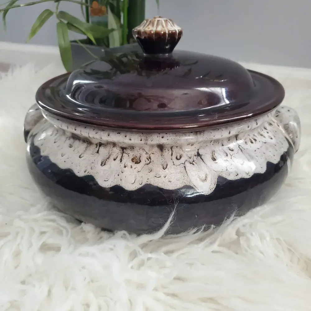 Nasco Bean Pot Old Hickory Drip Glaze Ovenware
